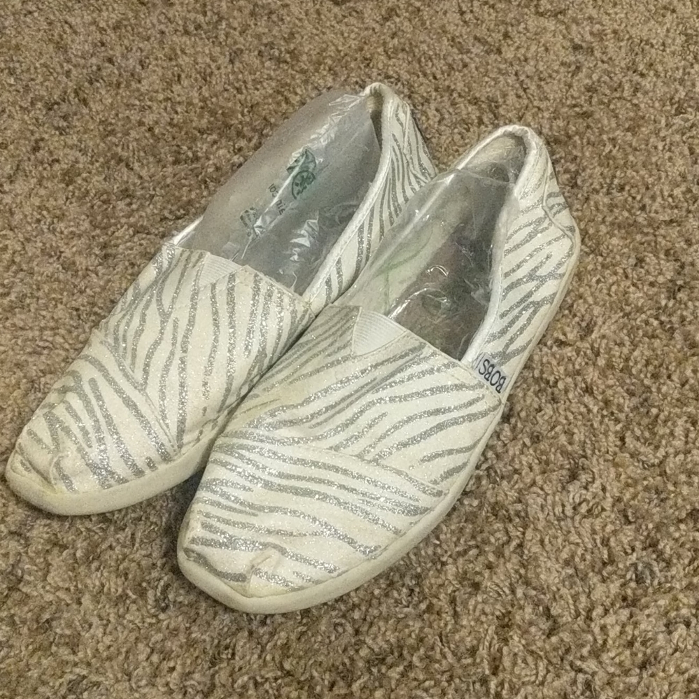 Sparkly silver Bobs by Skechers